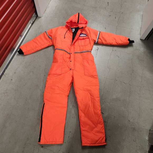 FEDEX Stan Herman Vintage Insulated Hooded Coveralls Orange Union Made XL - Picture 15 of 16